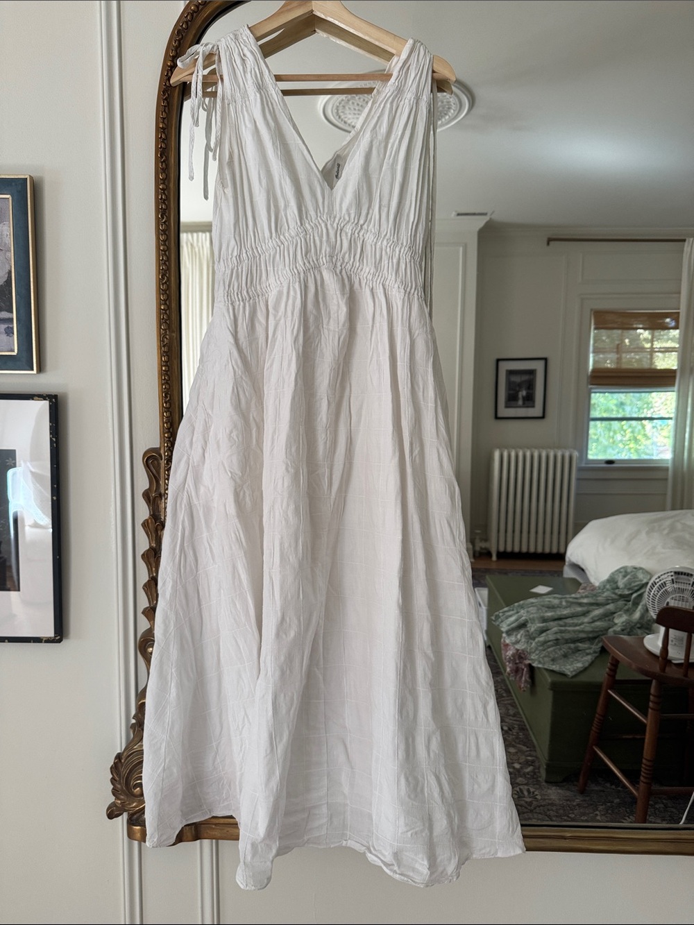 Madewell White Sleeveless V-Neck Maxi Dress